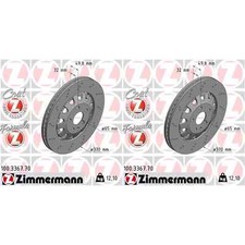 2x Zimmermann formula Z brake discs 370 mm perforated front fits Audi TT CU