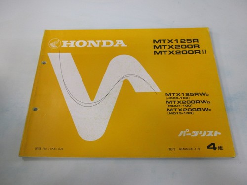 Honda mtx125r mtx200r parts - ii,