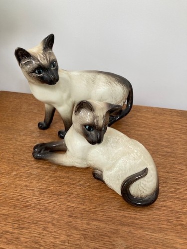 Two vintage beswick siamese - vintage,