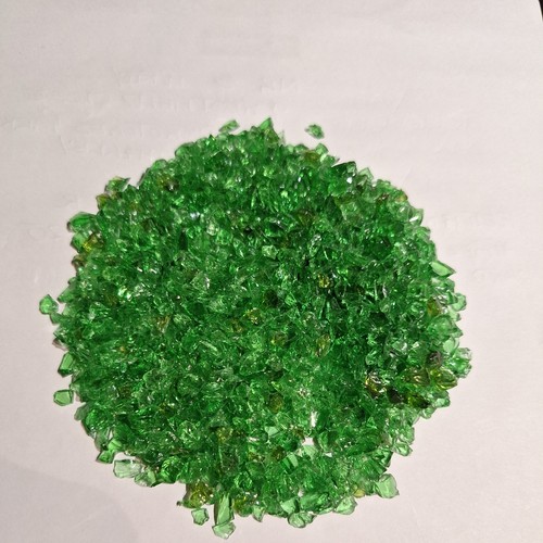 Green crushed glass chippings - glass,