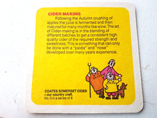 Vintage COATES Cider - Cider Making  ... Cat No'33 Beer mat / Coaster
