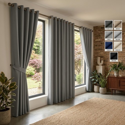 2pcs blackout curtains eyelet - 2pcs,