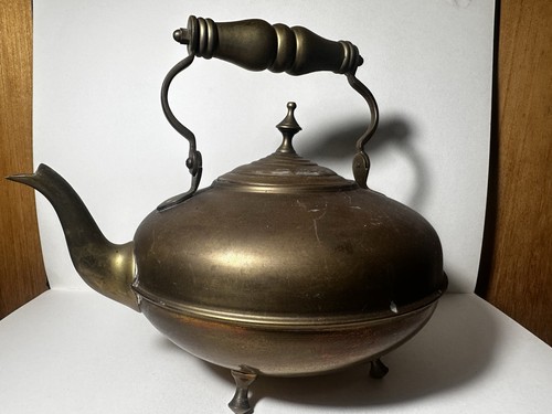 Antique brass tea - antique, kettle
