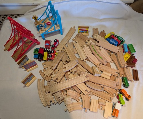 Wooden train track - train,