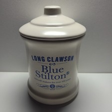 London Pottery Blue Stilton Long Clawson Ceramic Jar With Lid. Collectible VGC