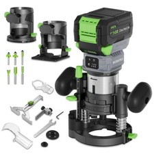 WORKPRO 20V Cordless Compact Router Tool 6 Speed 30000RPM Trim Wood Router 6 Bit
