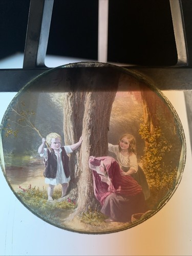 Magic lantern victorian glass - lantern,