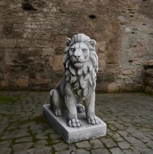 Large guardian lion statue Stone lion figure for garden and home Cement ornament