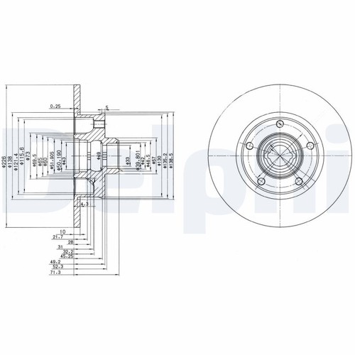 Brake disc delphi - brake, bg2714