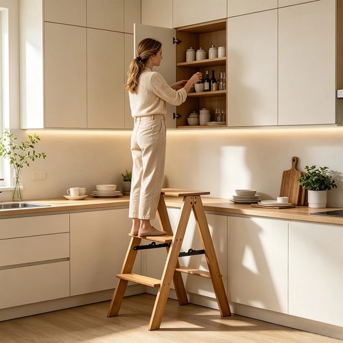 Foldable library ladder chair - foldable,
