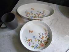 AYNSLEY COTTAGE GARDEN FLAN DISHES X2 EX CONDITION