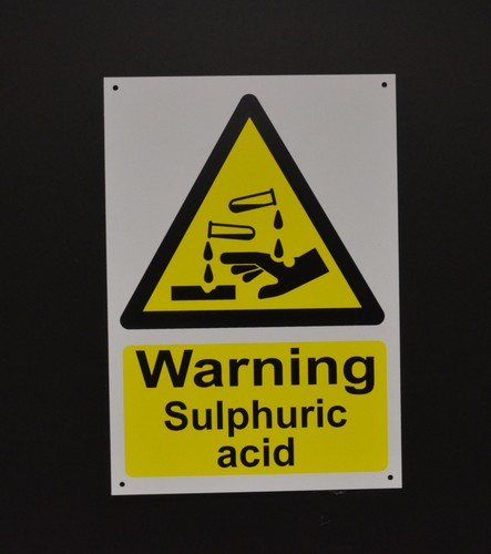 Warning sulphuric acid - warning,