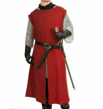 Medeival Celtic Viking Tunic Red Long Sleeves Pirate renaissance SCA Larp