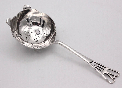Sterling silver tea strainer - silver,