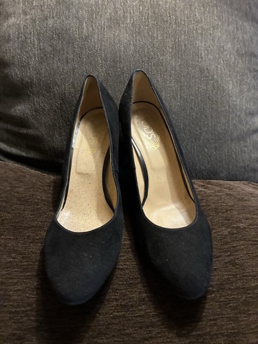 Tod black suede - tod's, round