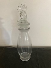 HEISEY Cobel  ROOSTER Cocktail  Decanter Clear Glass 1940s 3 Pieces Excellent