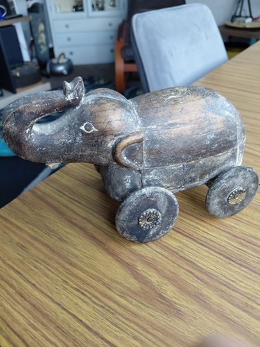 Antique indian wooden - wooden, elephant