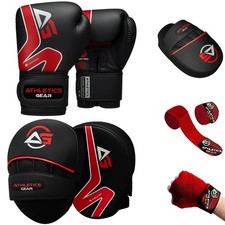Kids Boxing Gloves, Pads, Head Guard set Punch Bag Glove MMA Muay Thai Training 