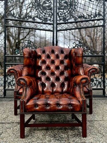 Vintage tufted leather