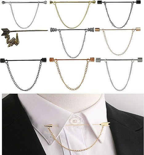 Men collar pin tie bar - collar,