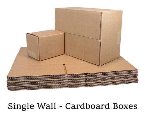 Brown cardboard boxes - cardboard, single