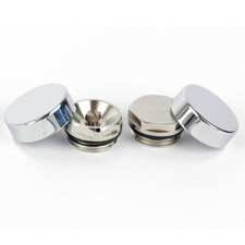 Radiator Blanking Plug & Air Vent Bleed Valve Set + Chrome Cover Caps x2