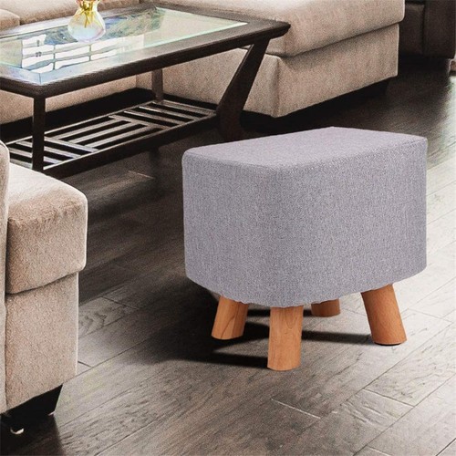 Luxury padded wooden footstool - luxury,
