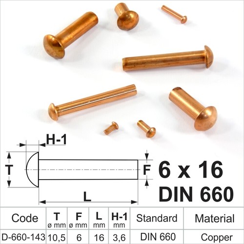 Solid copper round pan head - round,