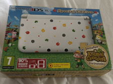 Nintendo 3DS XL Animal Crossing Edition White  Good Condition boxed with inserts