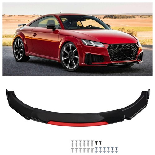 Gloss black red front bumper - red,