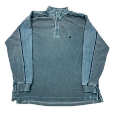 Fat Face Sweatshirt Pullover Button Up Jumper Blue Mens Large