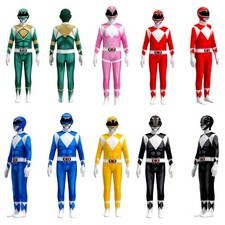 Kids Power Ranger Adults Jumpsuits Cosplay Party Costume Halloween Birthday Gift