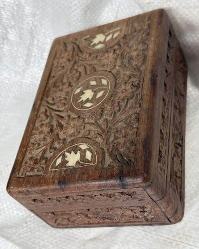 Vintage sheesham inlaid carved - vintage,