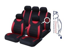 9PCE Sports Carnaby Red/Black Full Set of CAR Seat Covers Suzuki SX4 Swift Ignis