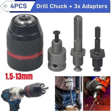 Heavy Duty 1.5-13mm Keyless Chuck Adaptor Conversion 1/4"Hex SDS Plus 1/2 Impact