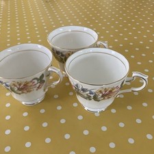 Three Paragon China Tea Cups Country Lane Honeysuckle Pattern