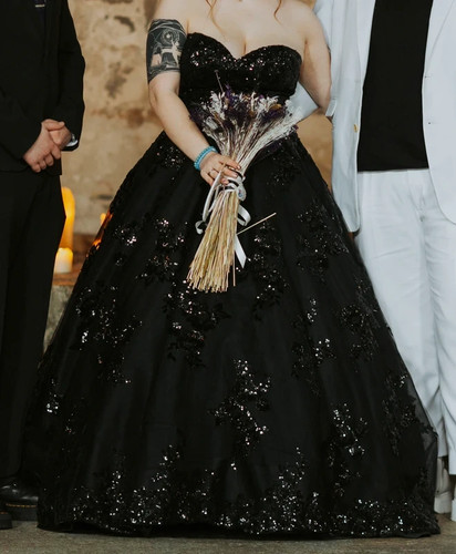 Black sequin wedding - black,