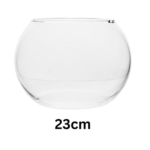 Clear glass bowl vase 23cm - vase,