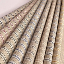 Ticking Stripe Linen Look Cotton Rich Curtain Upholstery Fabric - 108" Wide