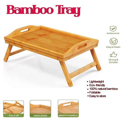 Bamboo bed tray - bamboo, table