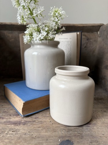 Vintage french stoneware jars - stoneware,