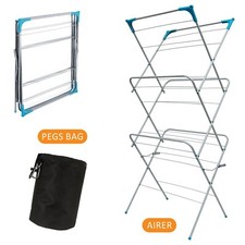 3 Tier Clothes Dryer Airer Foldable Laundry Rack Washing Line Drying Horse 14m
