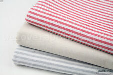 French Ticking Striped Cotton Linen Blend Fabric Premium Quality 55" Wide