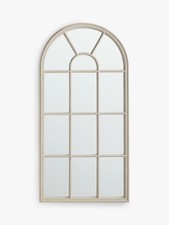 John Lewis Arched Wood Frame Window Wall Mirror 140 x 70cm - Taupe ~Marks/Gaps~