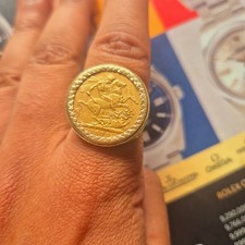 1898 Gold Full Sovereign Sydney Mint Ring 9ct Mount Vintage