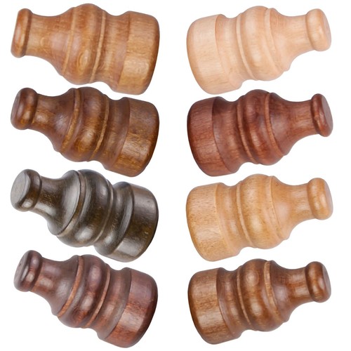 Curtain pole wooden - curtain, finials