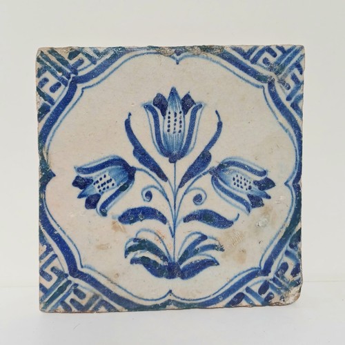 Antique dutch delft tile - antique,