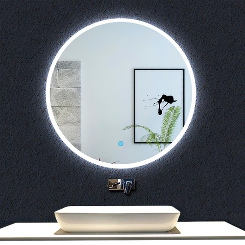 Round led bathroom - round, mirror