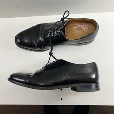 Loake Mens Black Leather Shoes  Size UK 8