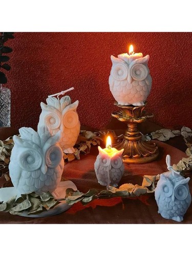 Cute owl candle - owl, molds